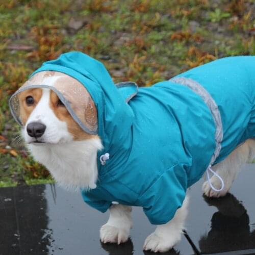 Thin and Light All-inclusive Pet Poncho with Four Feet Waist Corgi Poncho Round Shoulder Dog Raincoat Waterproof Pet Clothes