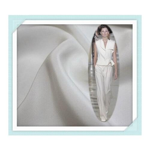Mulberry Silk Fabric Crepe Cloth Set Pants Material 30 MOMME Real Silk White Heavyweight Silk/0.5m