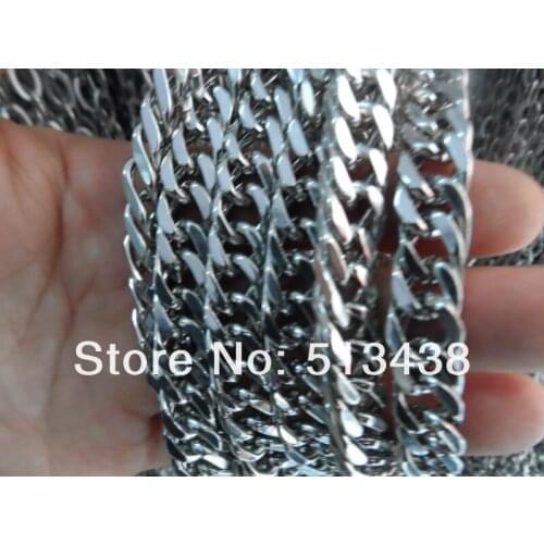 High quality!50 meters bright finished Stainless Steel huge 10mm cowboy chain.jewelry finding DIY necklace bracelet in Bulk