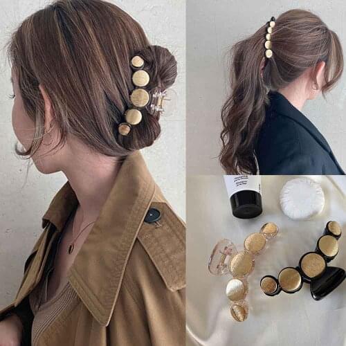 Haimekang Big Pearls Hair Claws Large Size Hair Accessories For Women Korean Barrette 2021 New Crab Hair Claws Girl Headwear