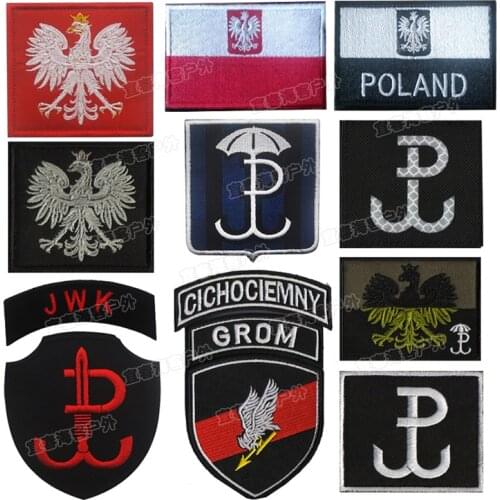 1 Pc Rainbow Six R6 Polish GROM Embroidered Armband TF-9 Military Combat Battle Stamp Outdoor Sports Patch Backpack Hat Applique