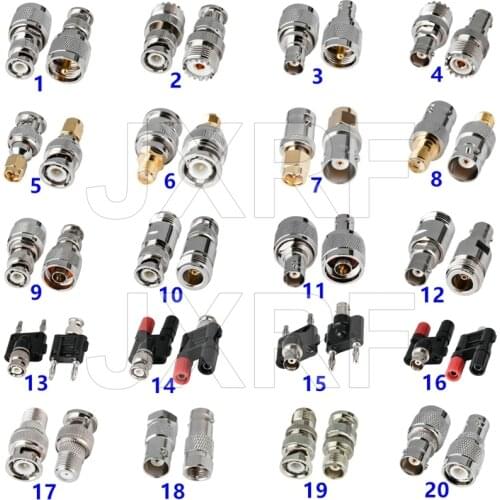 1PCS BNC To SMA SO239 UHF N TNC F type RF Connector dual 4mm Banana binding post Adapter Test kit