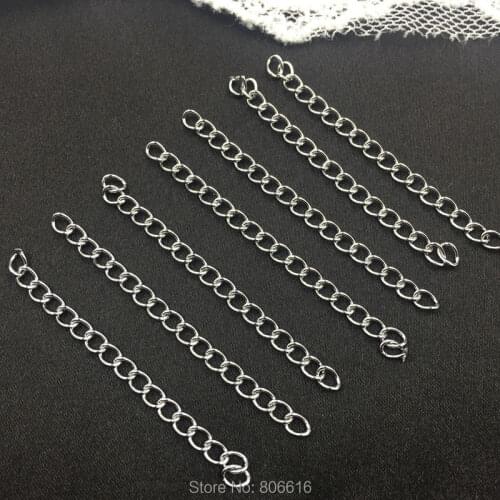 3mm/W 5cm/L ) 200Pcs stainless steel jewellery link chains extension chain jewelry findings & accessories
