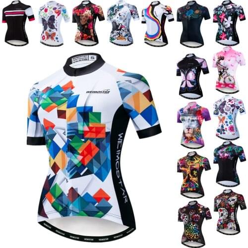 2021 Women Cycling Jerseys Summer Short Sleeve Bicycle Shirts Breathable Mountain Bicycle Clothes Bicycle Tops