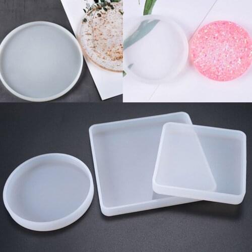 3 Pcs Crystal Epoxy Mold DIY Handmade Mirror Square Round Highlight Silicone Mould DIY Storage Tray Jewelry Making Tools