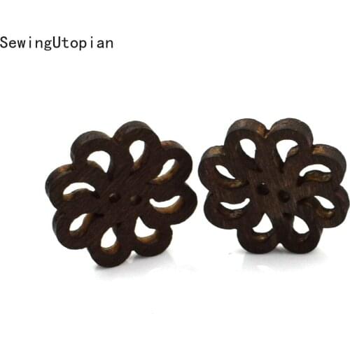 40PCS Cartoon Wooden Buttons for Baby Kids Clothes 2 Holes Sewing Wood Buttons Scrapbooking Garment DIY Apparel Accessories