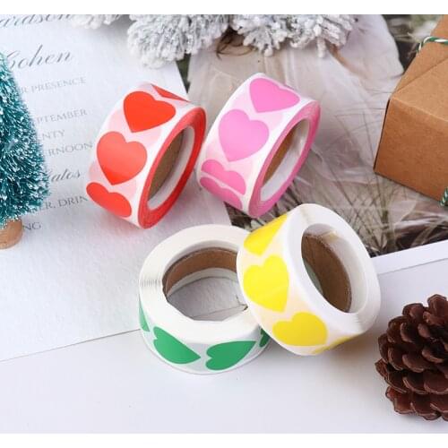 500Pcs/Roll DIY Love Heart Shape Seal Label Bag Self-Adhesive Sealing Stickers Gift Favor Decals Packing For ValentineS Day