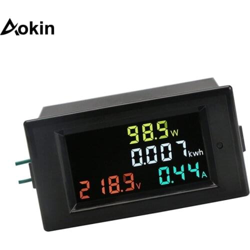 AC 80-300V 100A 4 in 1 Digital LCD Volt Amp Watt Energy Meter AC Voltmeter Ammeter with Current Transformer AC Power Meter