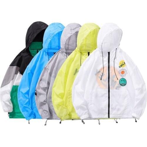 Quick Dry Skin Coat Sunscreen Waterproof UV Women thin printing Outwear Ultra-Light Windbreake Jacket Men Windproof Coat Jacket