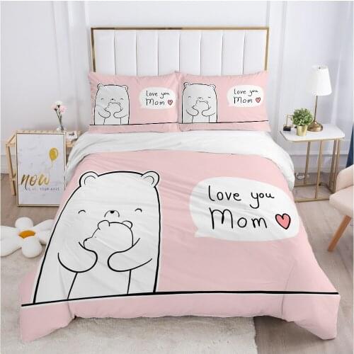 Children Bedding set for Kids Baby Child 140x200 200x200 Quilt/Blanket Duvet Cover Set Pillowcase Bed linens love you mom