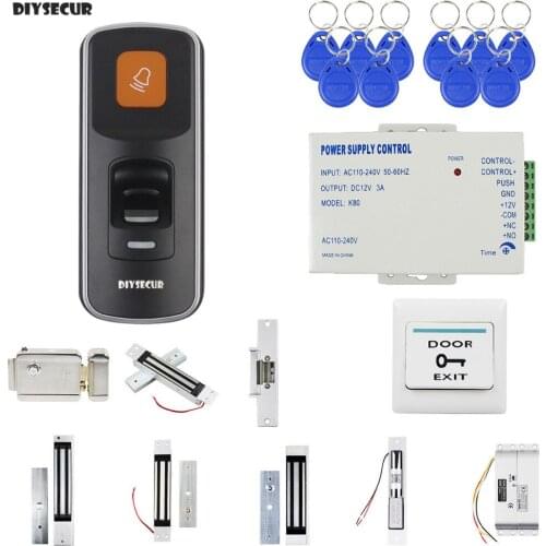DIYSECUR Biometric Fingerprint RFID 125KHz Keypad Door Access Control System Security Door Lock Kit