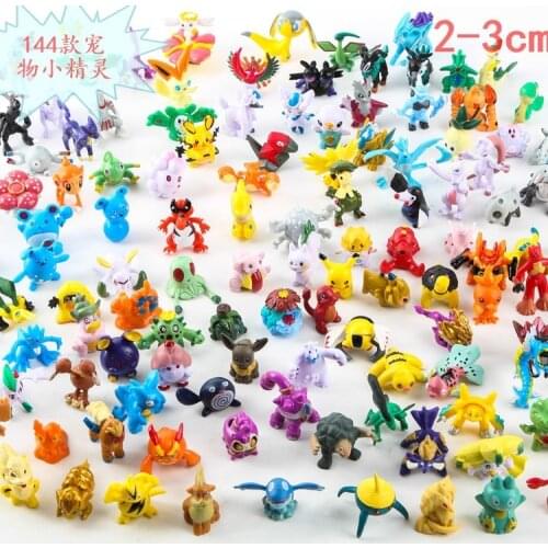 144Pcs Tomy Different Styles Pokemon Figures Model Collection 2-3cm Pokémon Pikachu Anime Figure Toys Dolls Child Birthday Gift