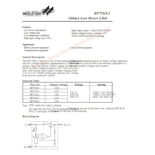 HT7550-1 HT7550 7550-1 HT7533-1 HT7533 7533-1 HT7536-1 HT7536 7536-1 SOT-89 100mA Low Power LDO 100% New original