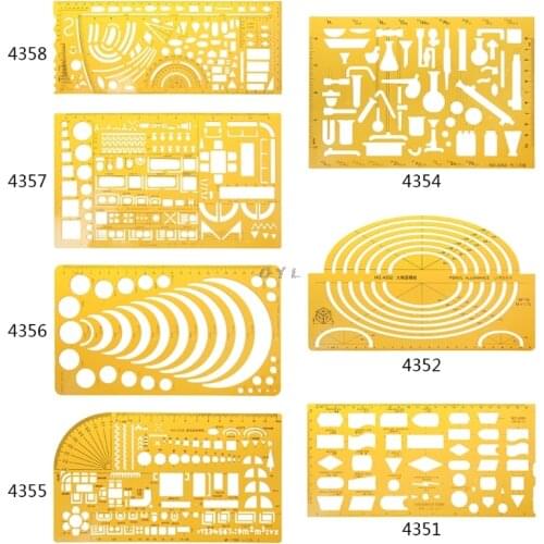 K Resin Flow Chart Symbol Drafting Template Ruler Stencil Measuring Tool Student