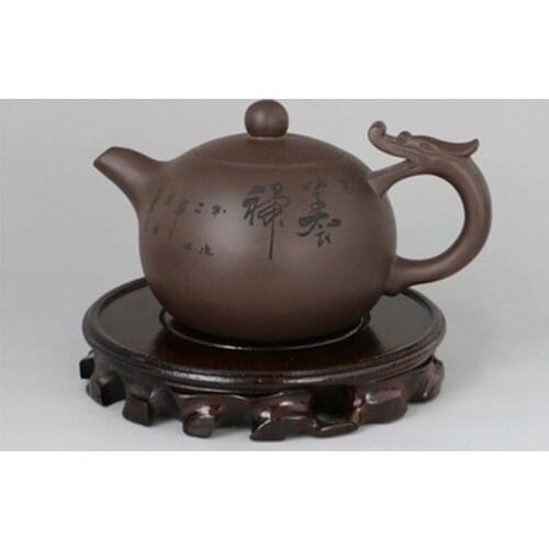 Hot Retro Tea Tray Coffee Table Exquisite Small Square Teapot Base Vase Decoration Solid Wood Bonsai Pedestal Wooden Base Tray