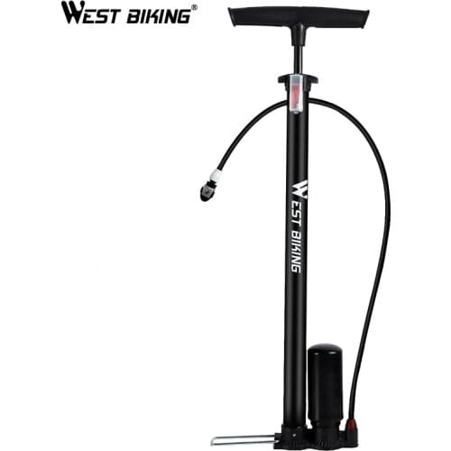 WEST BIKING 150Psi Bike Pump High Pressure Foot Booster Pump Cycling Tire Inflator Presta Schrader Valve Bicycle Accessories New