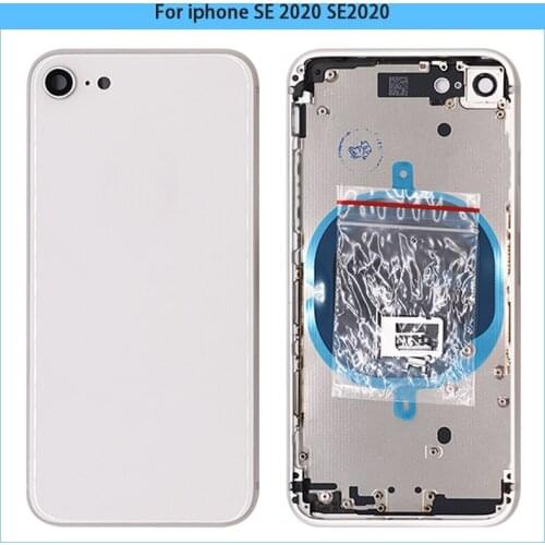 New For iphone SE 2020 Battery Cover Door Back Cover Middle Frame Chassis For iphone SE2020 Rear Housing Case+Sim Tray Side Key