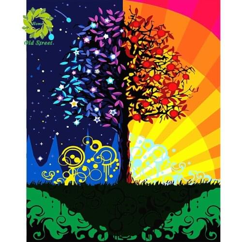 New 5d diamond embroidery kits cross-stitch colorful tree home decor diamond painting mosaic diy pcitures paint needlework