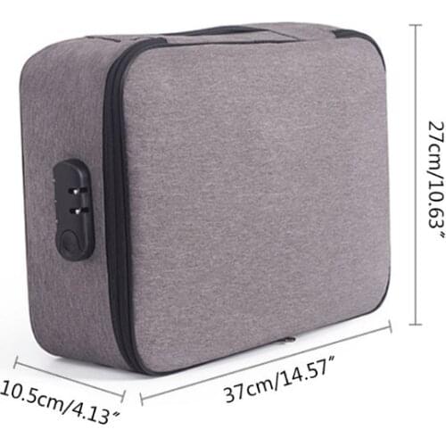 File Organizer With Lockable Document Ticket Bag Large-capacity Documents Family Travel Storing Important Items