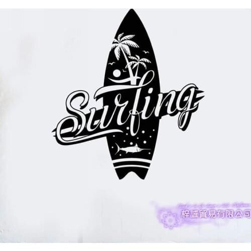 Surfing Wall Sticker Surf Decal Swimming Posters Home Decoration Vinyl Wall Decals Decor Mural Swimming Car Decal