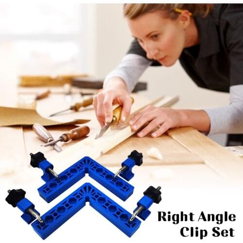 2 Pcs Aluminium Alloy 90 Degree Positioning Squares Right Angle Clamps Woodworking Carpenter Tool Corner Clamping Square
