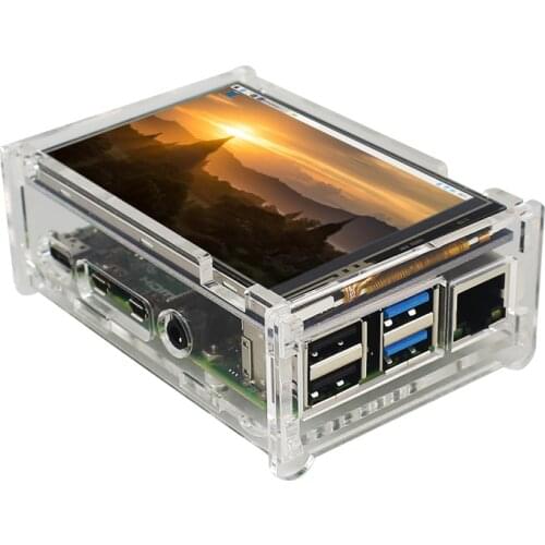 Raspberry Pi 4 Display 3.5 inch TFT Touch Screen 480*320 LCD + Acrylic Case Enclosure Box for Raspberry Pi 3 Model B 3B Plus