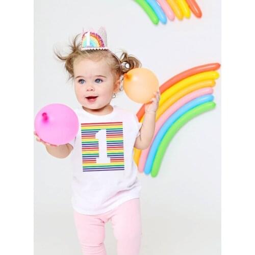 Baby first birthday shirt rainbow party first birthday tees 1st birthday shirt one shirt baby girl first birthday gift