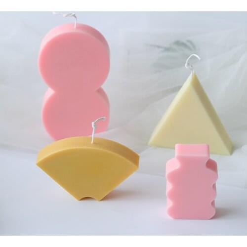 3D Geometric Shapes Silicone Candle Mold for DIY Handmade Aromatherapy Candle Plaster Ornaments Handicrafts Soap Mould