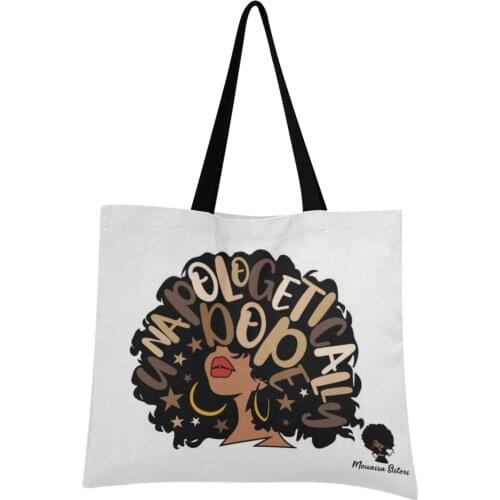 2021 New Shopper Bags Afro Girls Black Women New Bolsa Feminina Shoulder Canvas Bags Large Capacity Student Bag Handbag