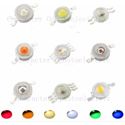 10pcs High Power 3W LED Chip 3 W Natural Cool Warm White Red Blue Green Yellow Light 3 watt SMD Intergrated for Spotlight