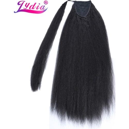 Lydia Heat Resistant Long Synthetic Kinky Straight Hair With One Plastic Comb Ponytail Extensions Wrap Around 76cm Hairpieces