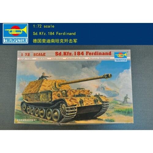 Trumpeter 07205 1/72 Scale German Ferdinand Tank Model Kit Jagdpanzer Car DIY TH05782-SMT6