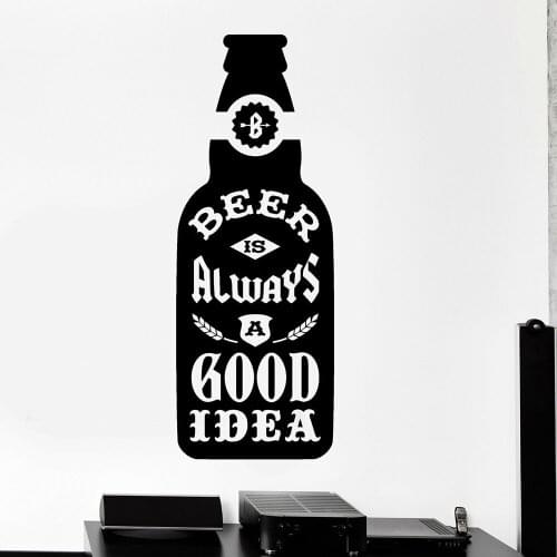 Bar Sign Vinyl Wall Decal Beer Bottle Window Sticker Quote Bar Alcohol Logo Art Mural Lounge Pub Home Kitchen Stickers 3474