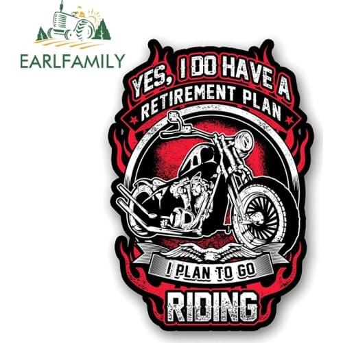 EARLFAMILY 13cm x 9.1cm for I Plan To Go Riding Car Stickers Personality Car Accessories Decals Vinyl Anime Windshield Decor