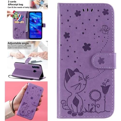 Bright PU Leather Flip Phone Case For Huawei Enjoy 9S Mobile Cover Rhinestone Cases Capa Honor 10i 20i 20 Lite P Smart Plus 2019