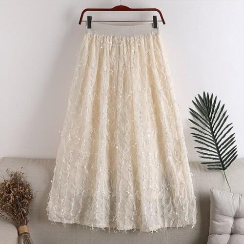 Tassel Maxi Skirt Women Fashion 2020 Autumn And Winter Korean Casual Fringe High Waist Straight Long Skirt Half-length skirt