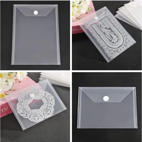 7x5inch/7x9.4inch 10PCS Plastic Storage Pockets For Clear Stamp Cutting Dies Collection Magic Tape PVC Storage Bag 2020