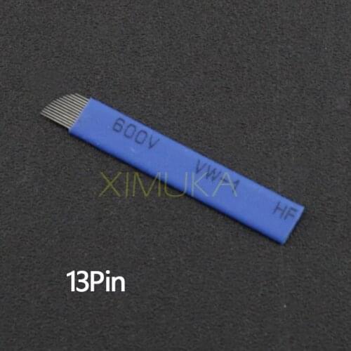 100pcsX 13 pins Permanent Makeup Eyebrow Tatoo Blade Microblading Needles For 3D Embroidery Manual Tattoo Pen Machine