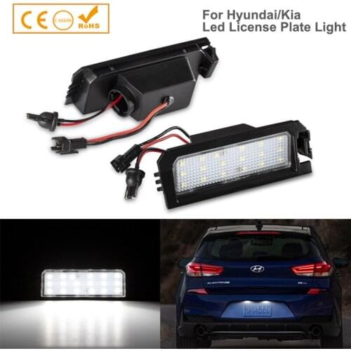 2Pcs Canbus LED License Plate Light Number Plate Module Lamp For Hyundai I30 Elantra GT Sonata LFA Veloster Kia Rio Niro Cadenza