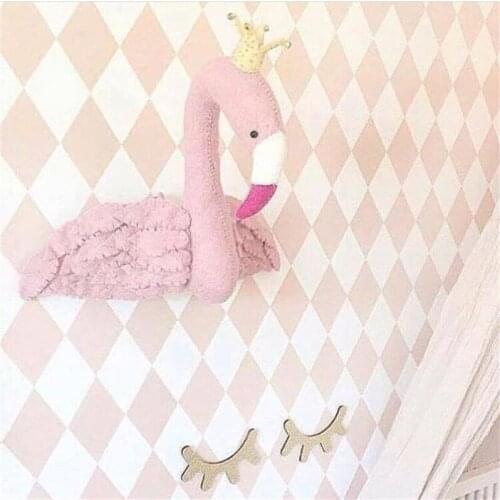 3d Flamingos Animals Head Wall Decorations Kids Child Baby Room Nursery Wall Hangings Stuffed Toys Gift Photography Props