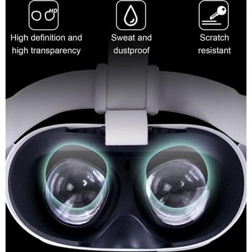 4 Pair Lens Protectors VR Glasses TPU Soft Film Anti-scratch Anti-sweat Dust-proof Curved Surface For Oculus Quest
