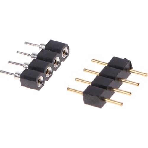 50 Pcs 4PIN Needle RGB LED Strip Connector Qualitied Male and Female Connector