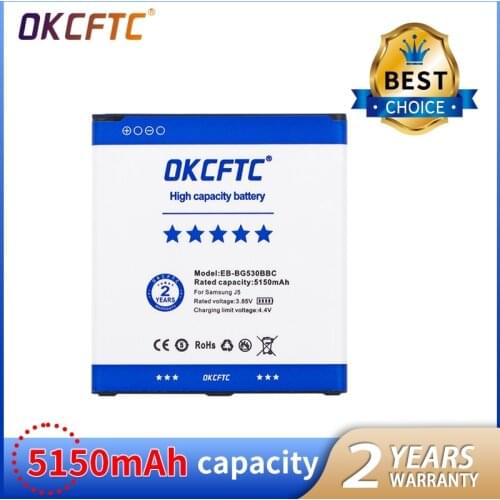 OKCFTC 5150mAh EB-BG530BBC Battery for Samsung Galaxy Grand Prime J3 2016 J5 2015 G530 G5308W G530H G530F G530FZ G531 G5306
