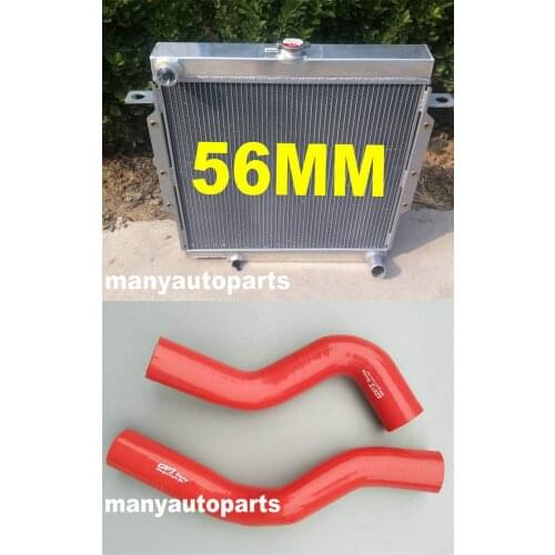 Aluminum Radiator and RED Hose Kit for Toyota LandCruiser HZJ75 75 Series 1HZ MT