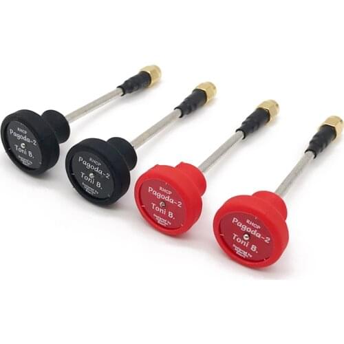 Pagoda 2 5.8GHz FPV transmitter 5.8G Antenna 85mm SMA/RP-SMA Black/Red high gain 2DBi RHCP antenna for FPV RC Racing Drone Models