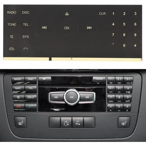 Car Radio CD Button Sticker Decals for Mercedes Benz C, E, GLK and W class cars 2008-2014 Auto Accessory