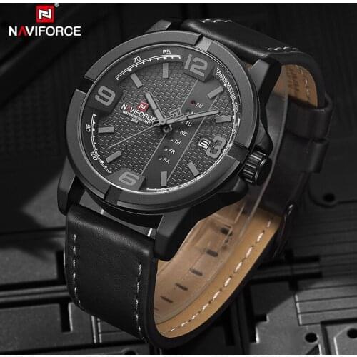 Luxury Brand NAVIFORCE Fashion Mens Watches Casual Sport Quartz Wristwatch Man Leather Waterproof Clock Male Relogio Masculino