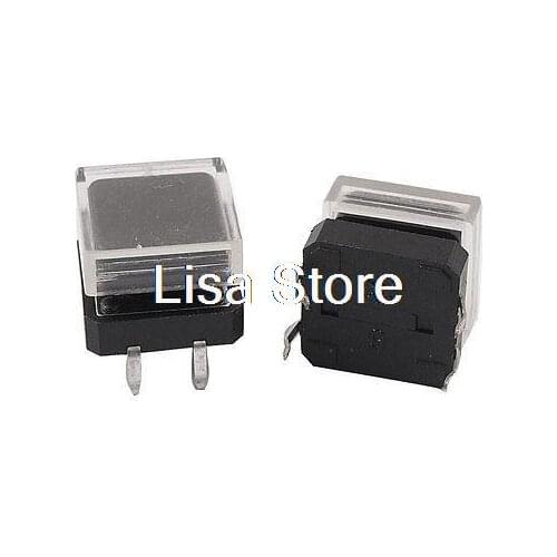 Black Square Cap Momentary Push Button Tactile Tact Switch 12 x 12mm 4 Pin