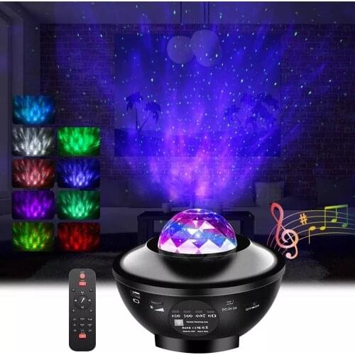 Galaxy Night Lamp Night Light Star Sky Projector Ocean Wave Projector With Music Bluetooth Speaker Remote Control