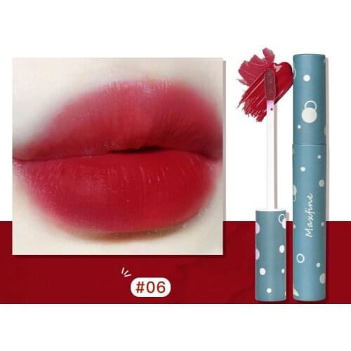 Cute matte lip gloss for women cosmetic makeup long lasting waterproof dark red rose brown liquid lipstick AC306